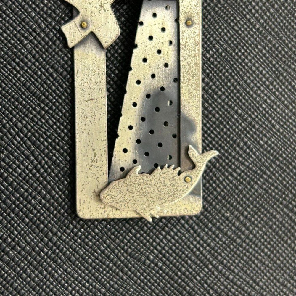 RZM Sterling Signed Abstract Rectangular Brooch - Picture 2 of 9